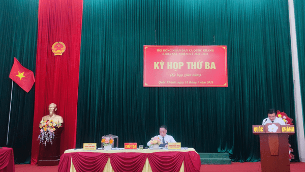 HỘI ĐỒNG NHÂN DÂN XÃ QUỐC KHÁNH KHÓA XXI, NHIỆM KỲ 2026-2031 TỔ CHỨC KỲ HỌP THƯỜNG LỆ GIỮA NĂM 2026