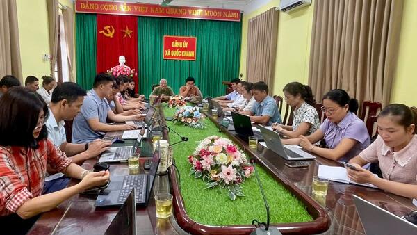 XÃ QUỐC KHÁNH DỰ HỘI NGHỊ TRỰC TUYẾN TOÀN QUỐC NGHIÊN CỨU, HỌC TẬP, QUÁN TRIỆT VÀ TRIỂN KHAI THỰC HIỆN NGHỊ QUYẾT HỘI NGHỊ LẦN THỨ BA BAN CHẤP HÀNH TRUNG ƯƠNG ĐẢNG KHÓA XIV